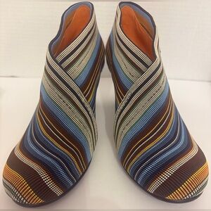 UN United Nude Women's Fold Multi Color Striped Ankle Bootie 39See US CONV Table